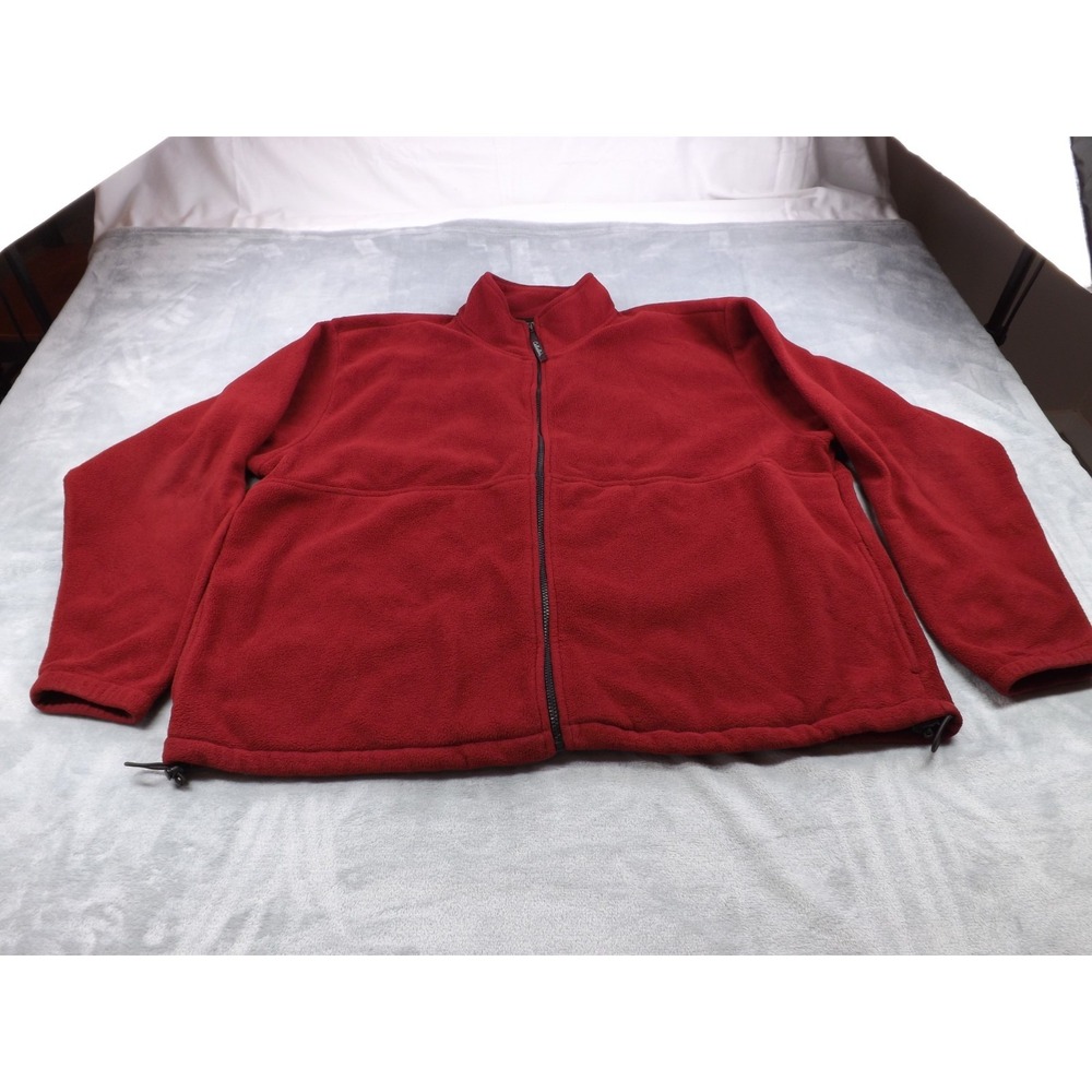 Cabela's‎ Polartec Jacket Men's 2XL Regular Fleece Maroon Full Zip Large Pockets
